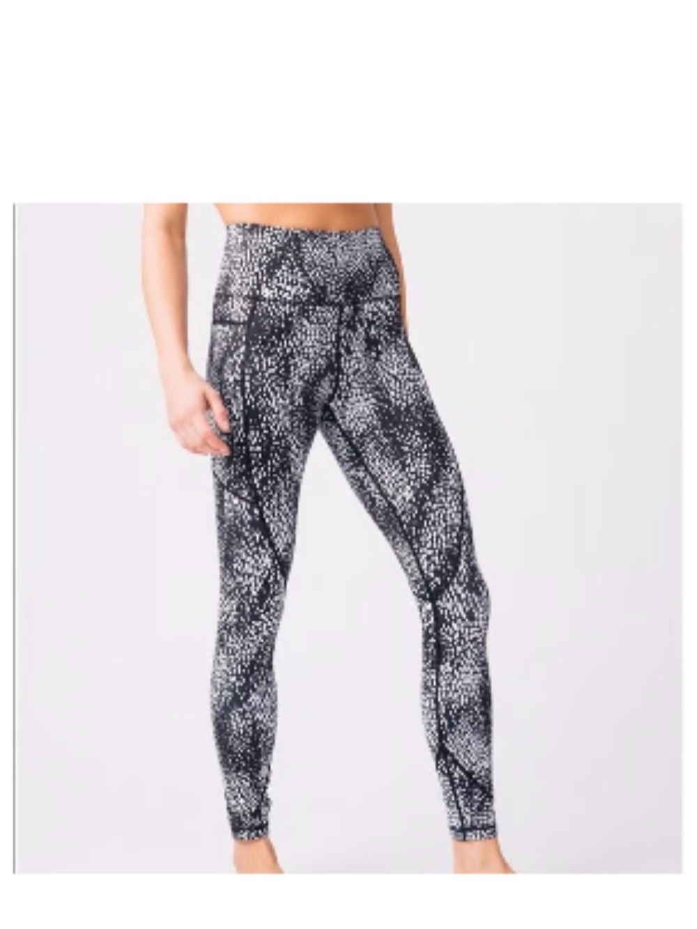 Zyia High-Waist Black & White Speckled Leggings size 4